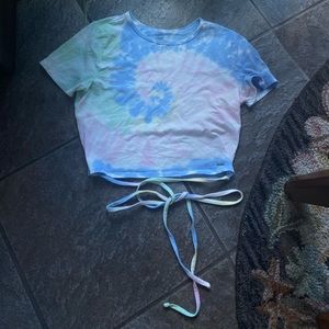 hollister wrap around crop top